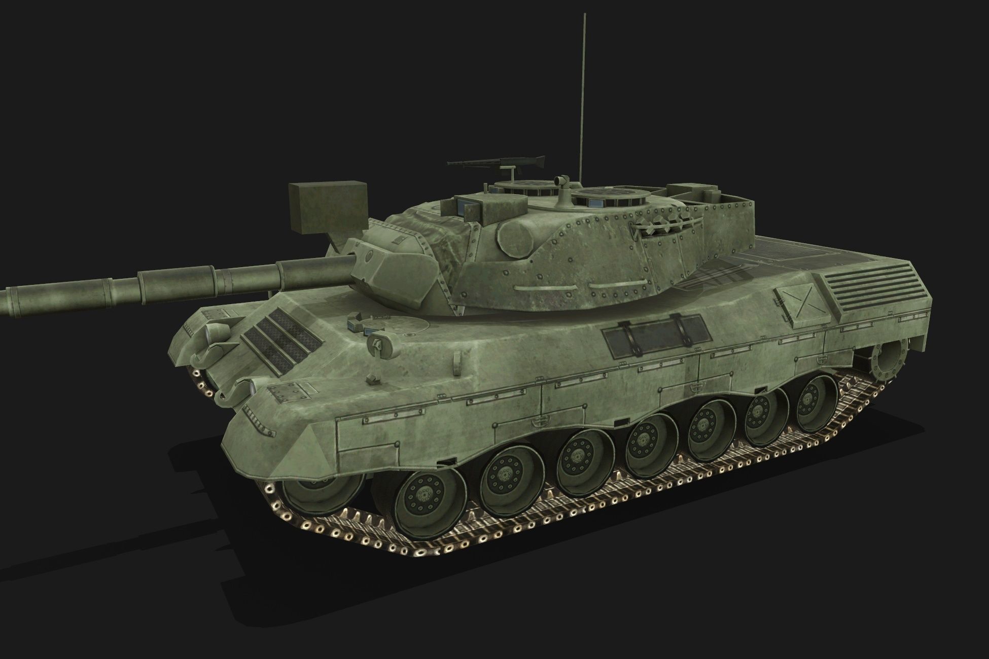 Tank Leopard Low-poly 3D model_2