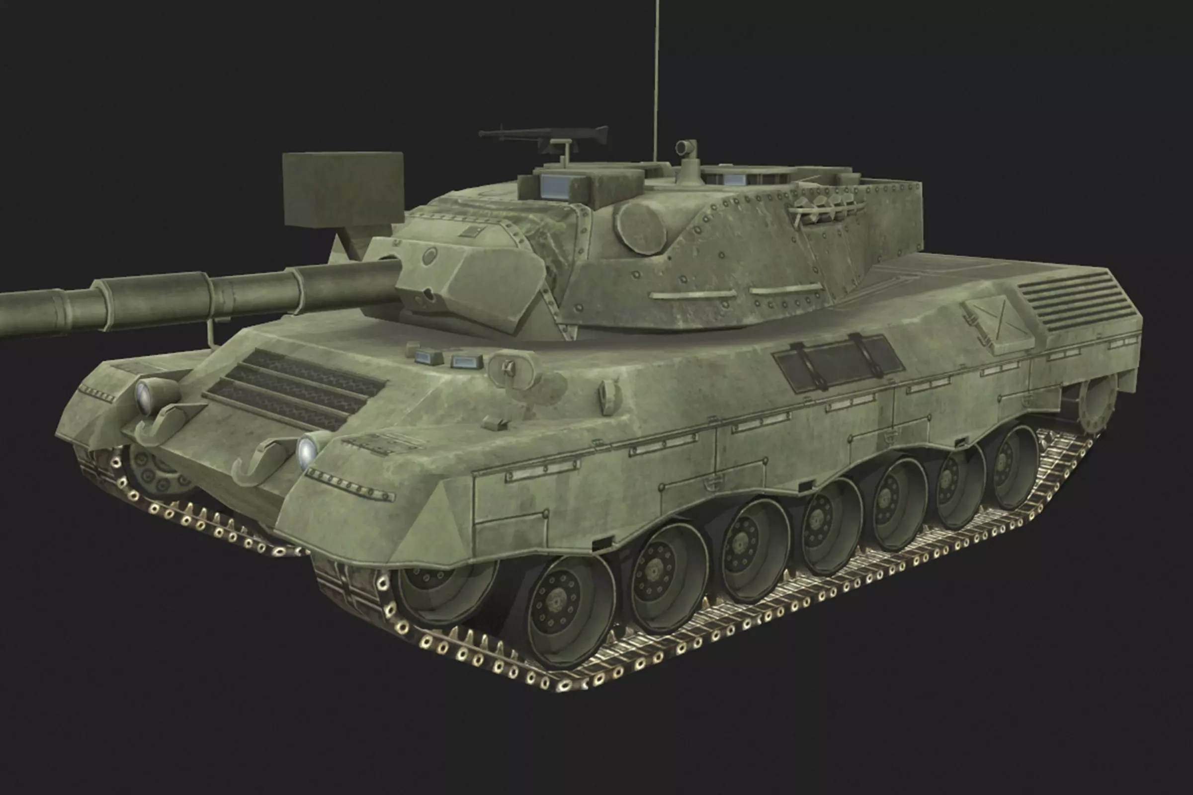 Tank Leopard Low-poly 3D model_0