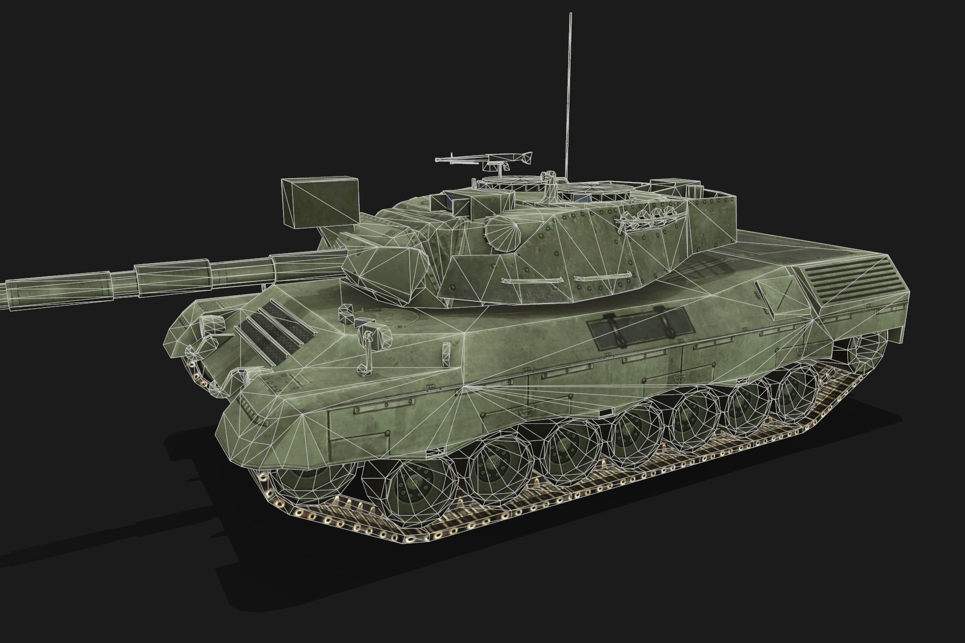 Tank Leopard Low-poly 3D model_3