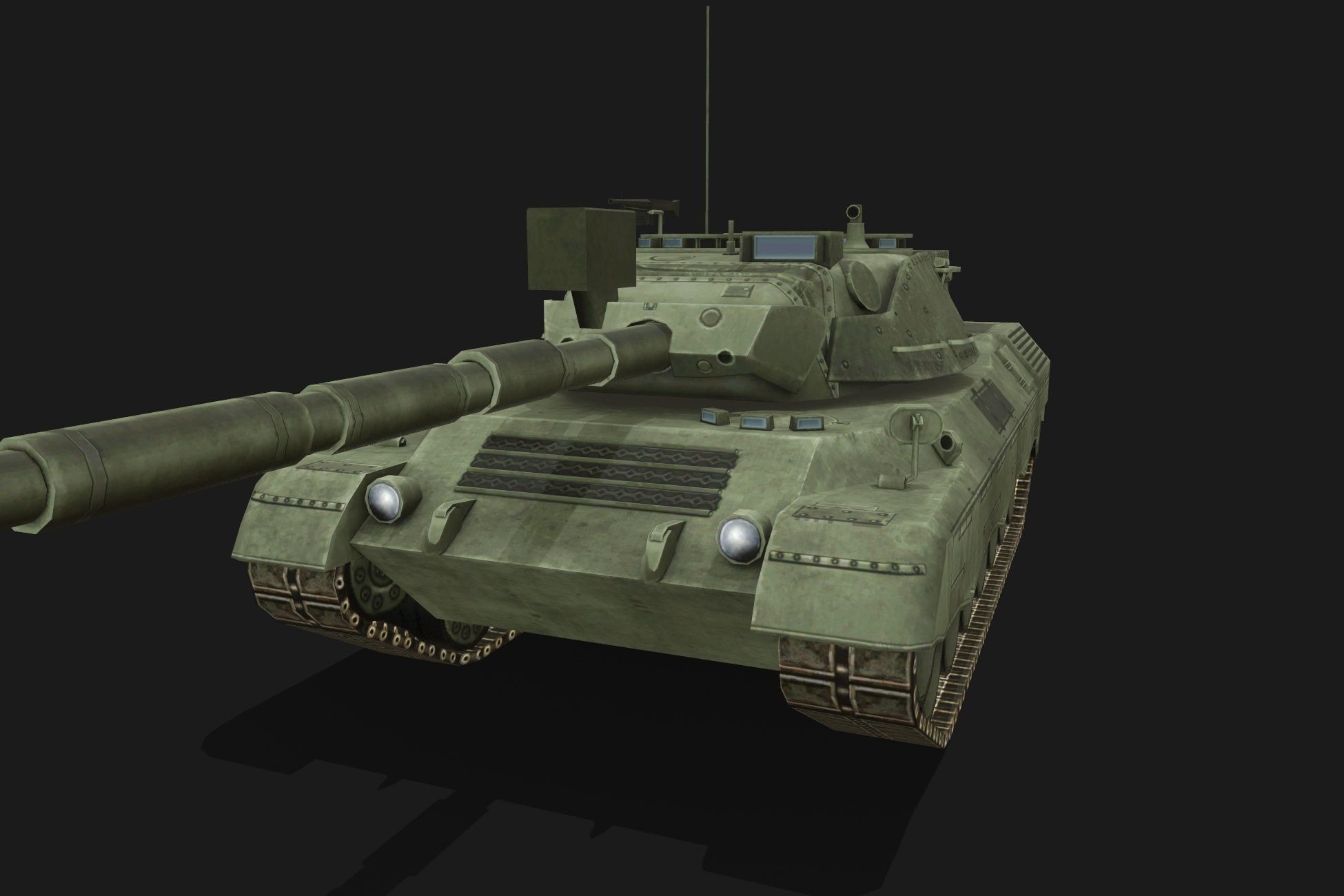 Tank Leopard Low-poly 3D model_1