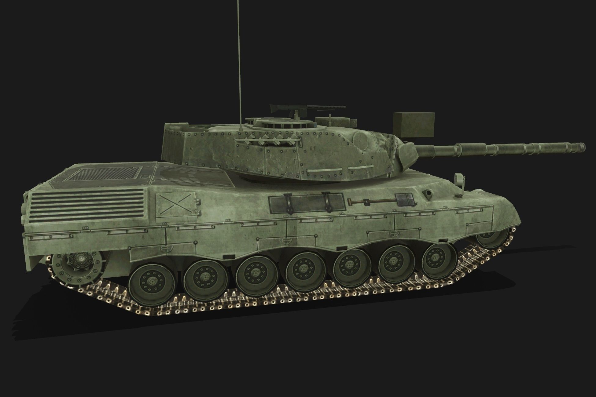Tank Leopard Low-poly 3D model_6