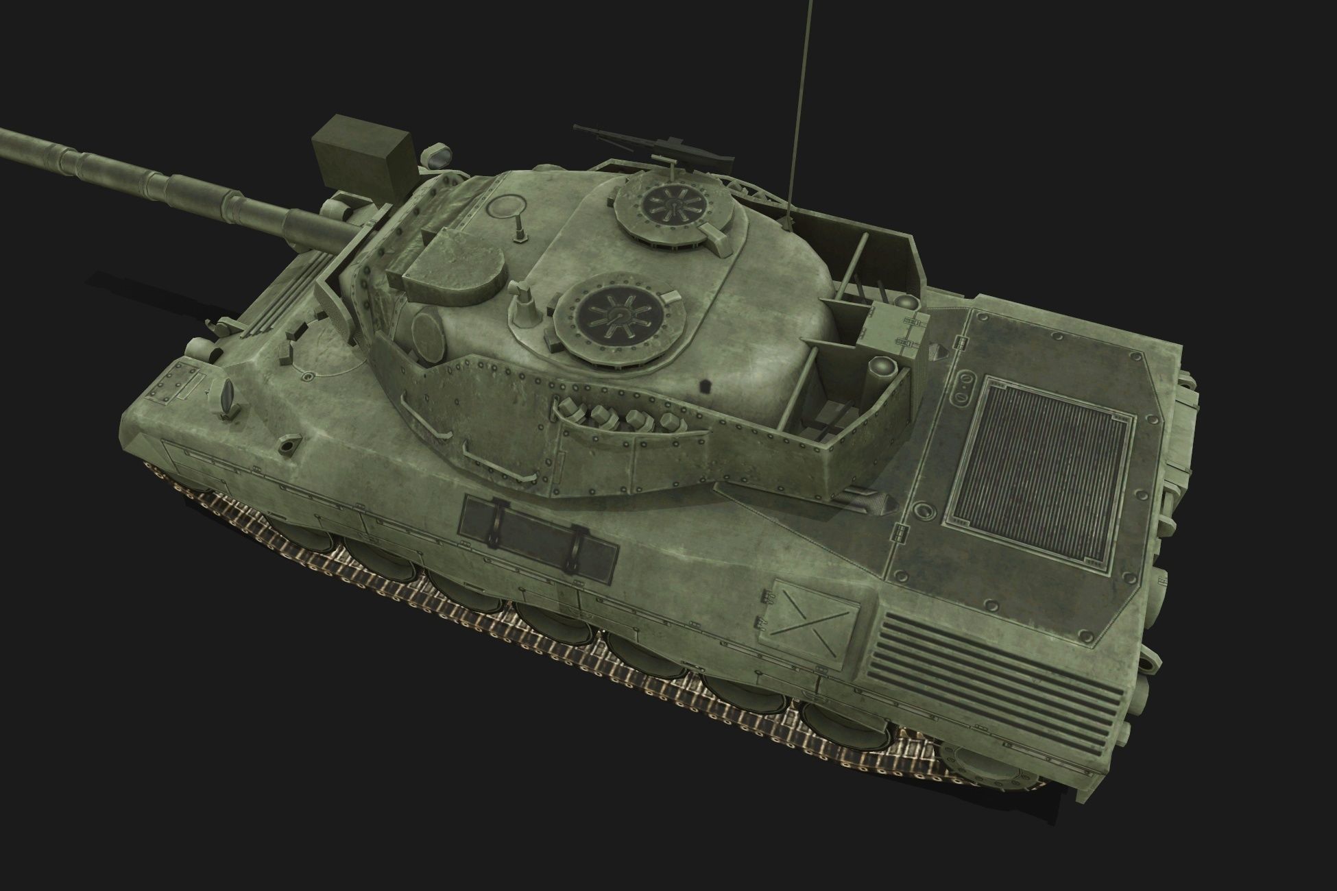 Tank Leopard Low-poly 3D model_4