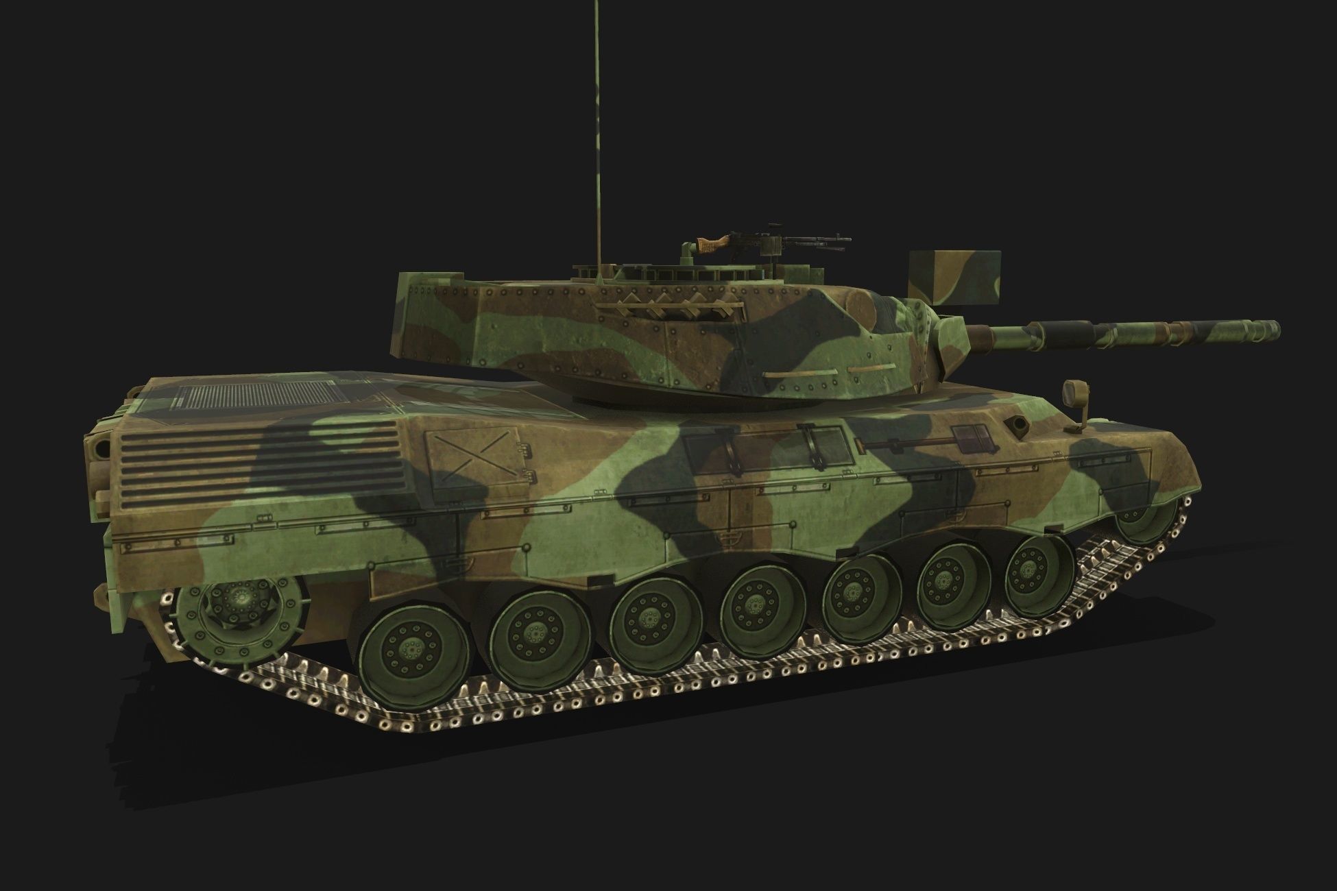 Tank Leopard 2 Low-poly 3D model_5