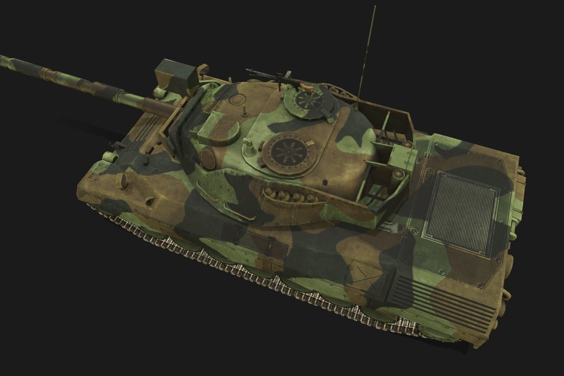 Tank Leopard 2 Low-poly 3D model_4