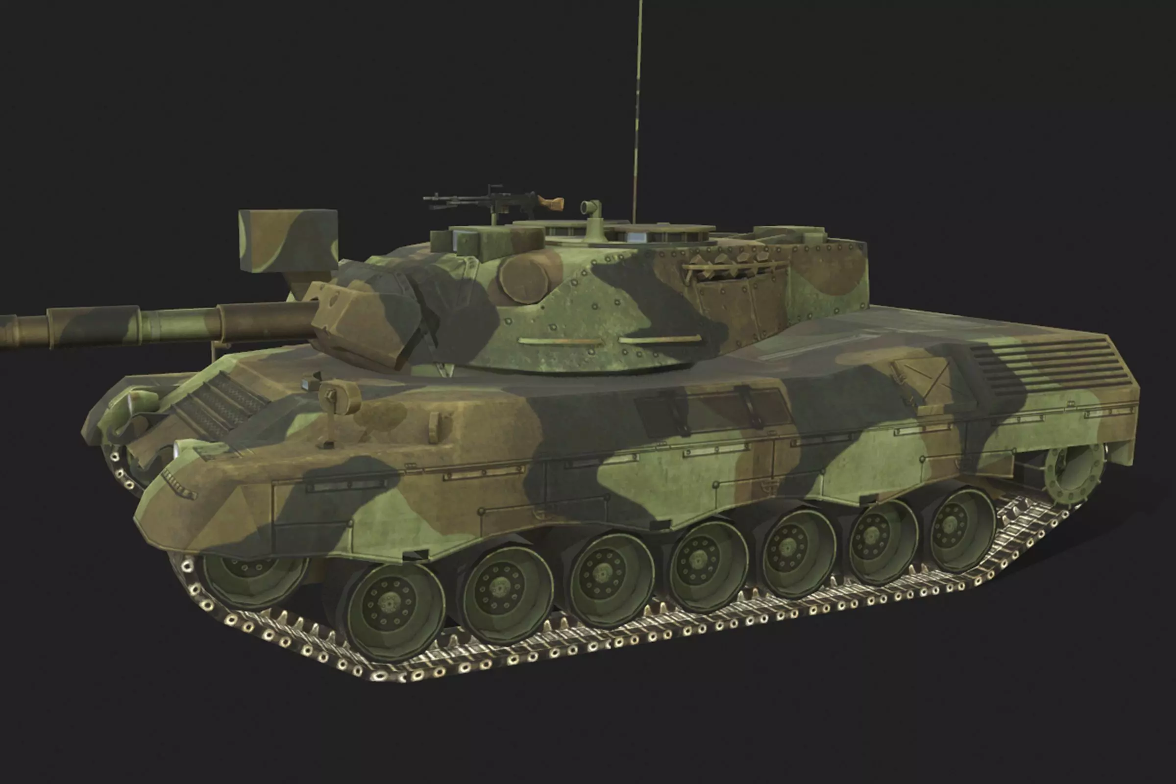 Tank Leopard 2 Low-poly 3D model_0