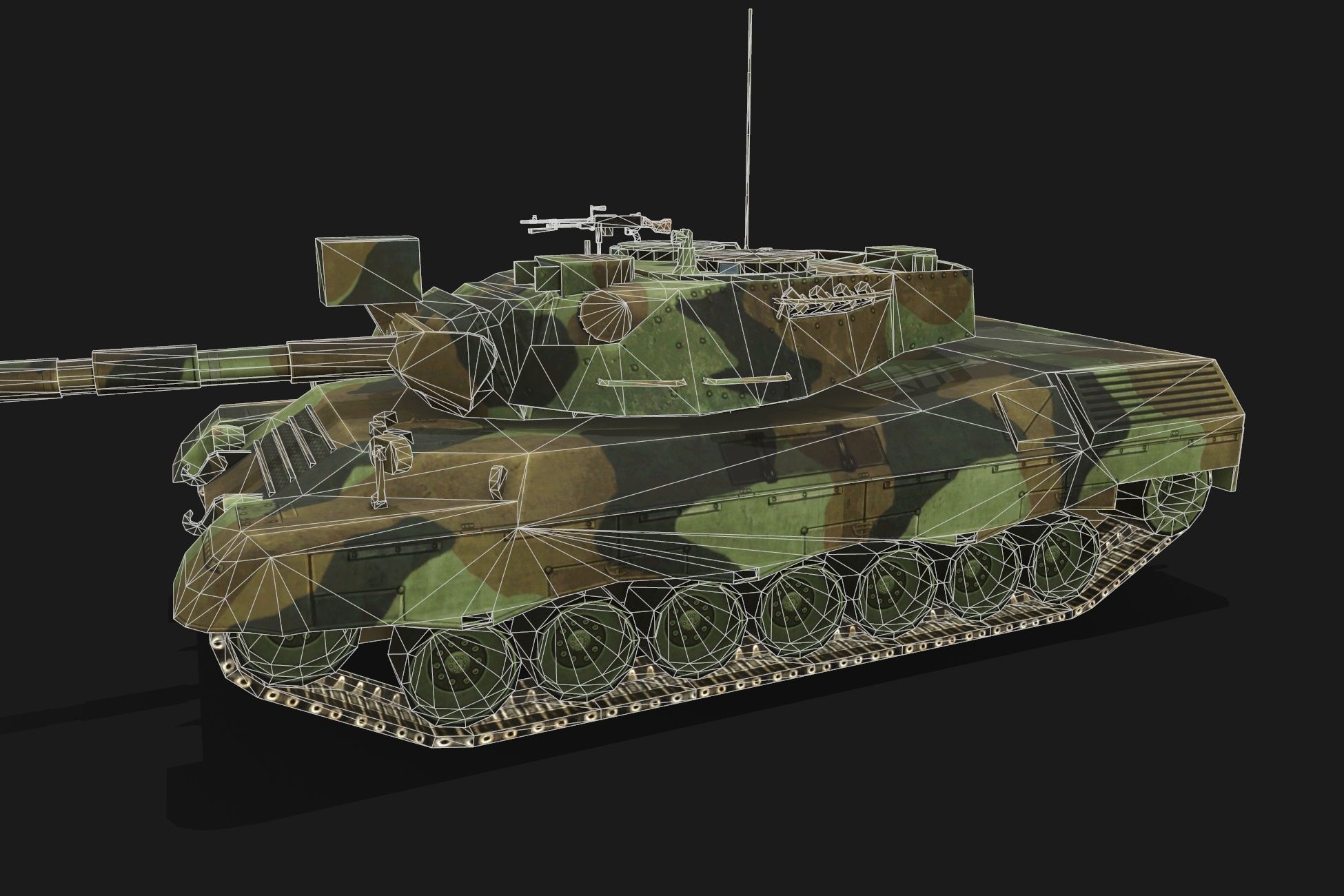 Tank Leopard 2 Low-poly 3D model_3