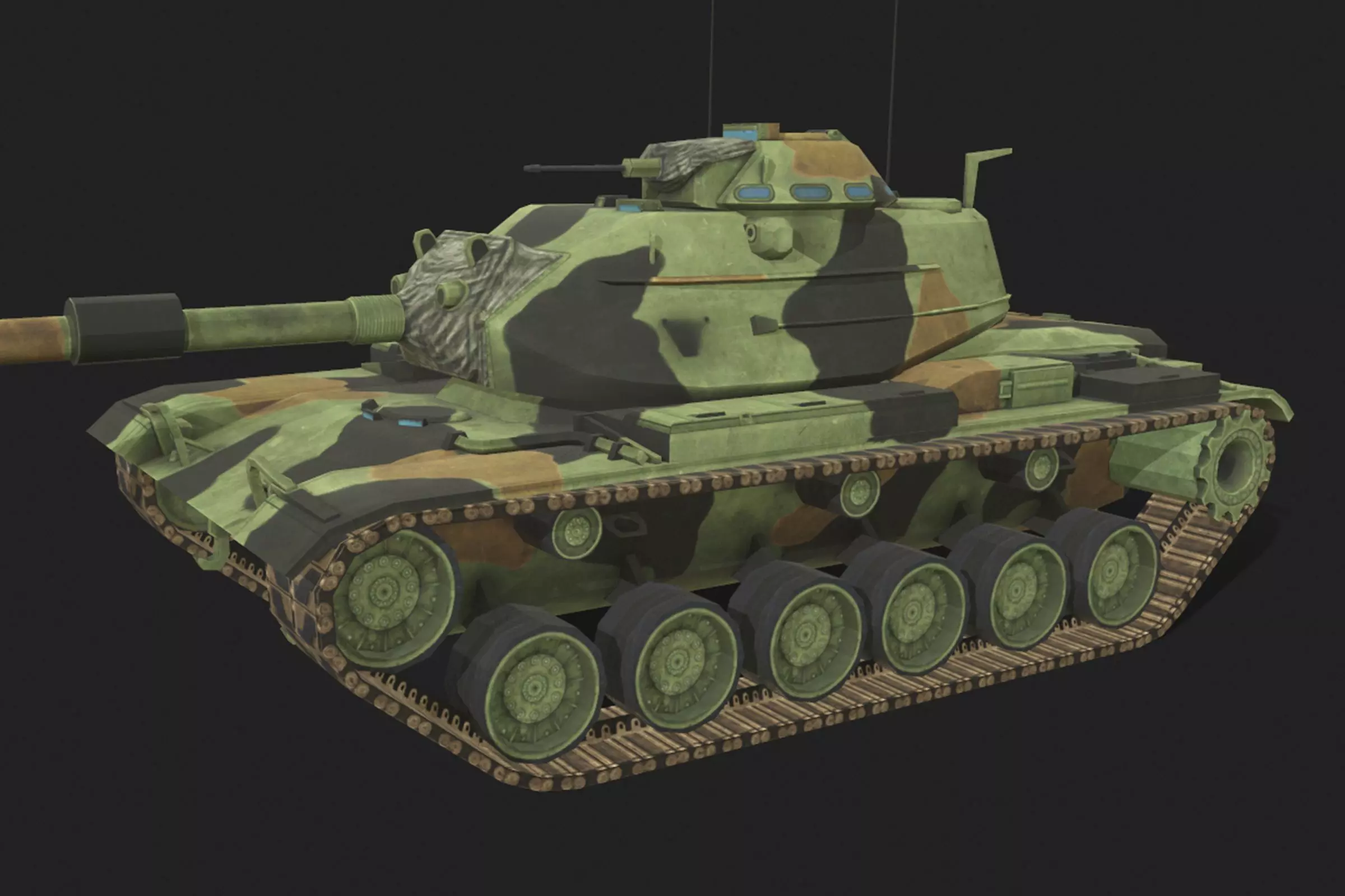 Tank M60 Patton Low-poly 3D model_0