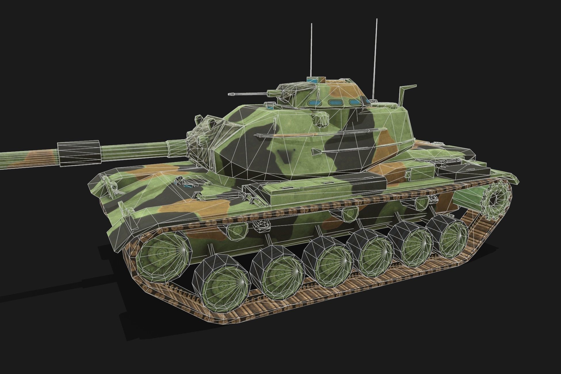 Tank M60 Patton Low-poly 3D model_3