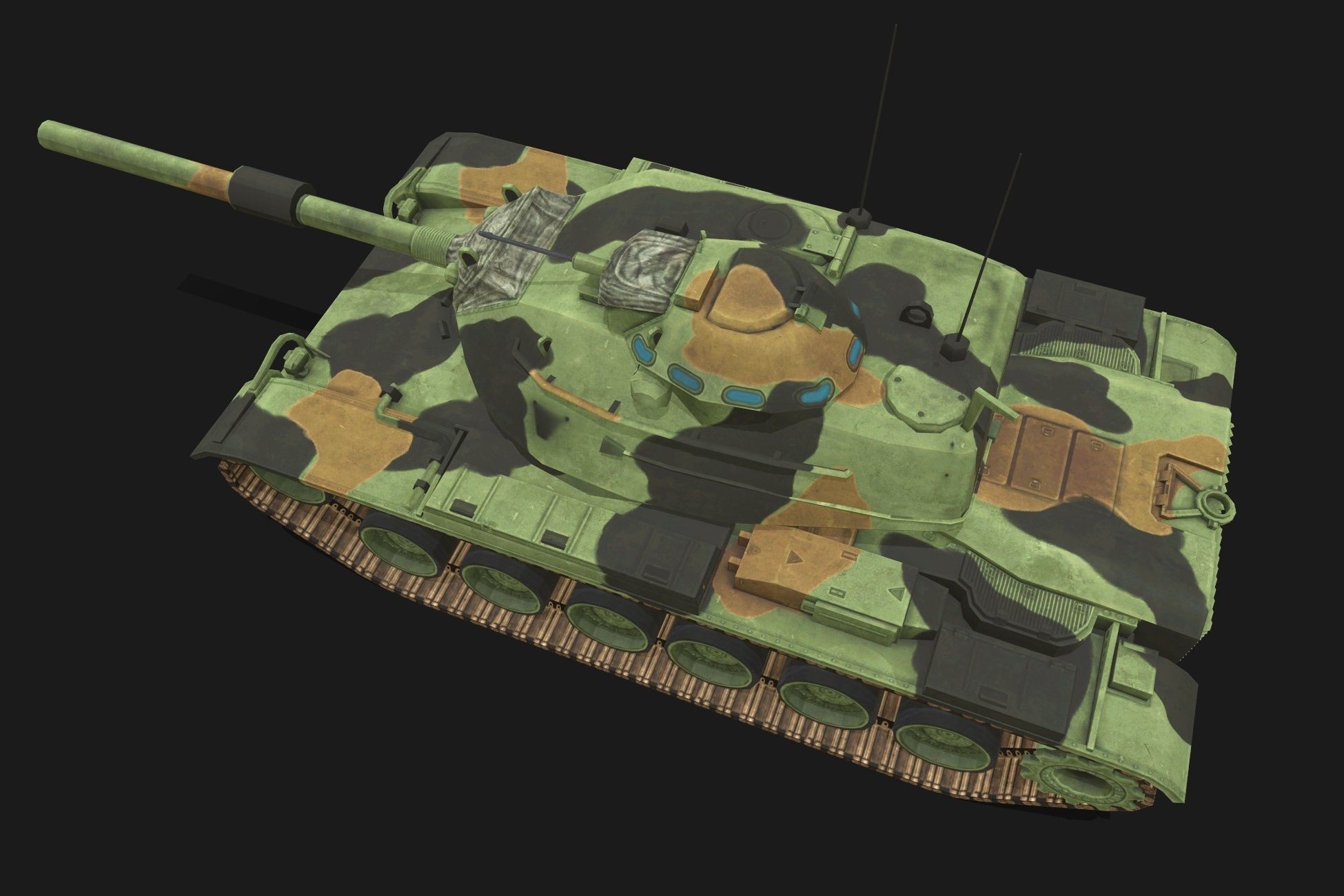 Tank M60 Patton Low-poly 3D model_4