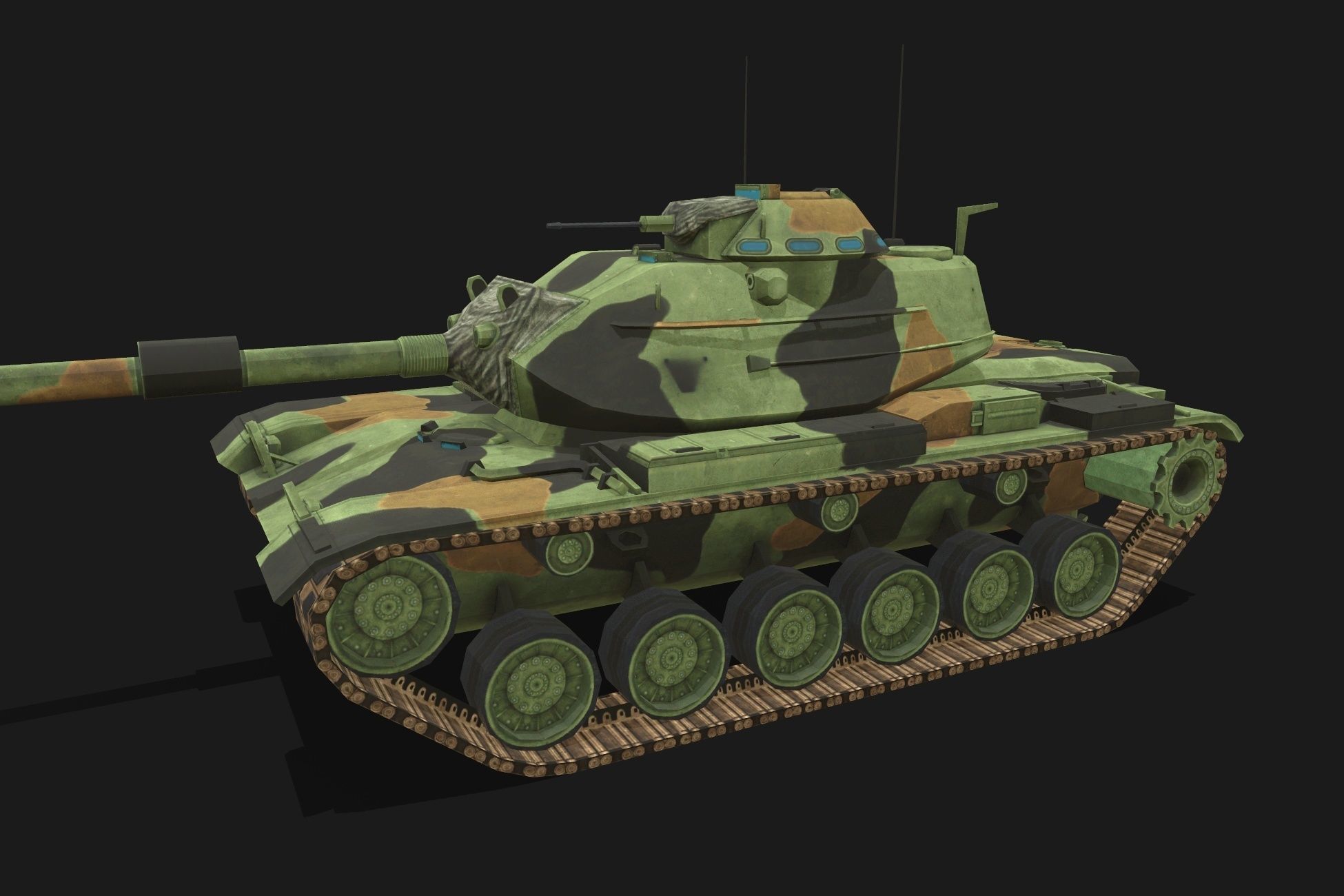 Tank M60 Patton Low-poly 3D model_2