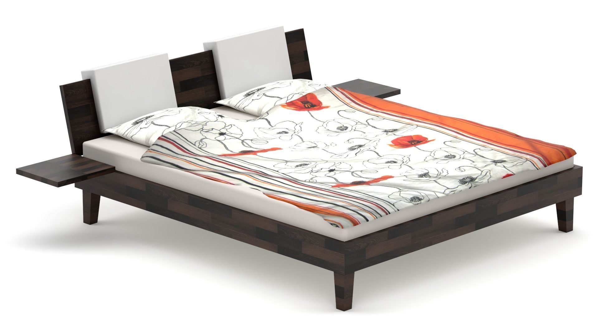 King size bed in real life 3D model_1