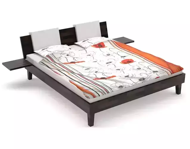King size bed in real life 3D model