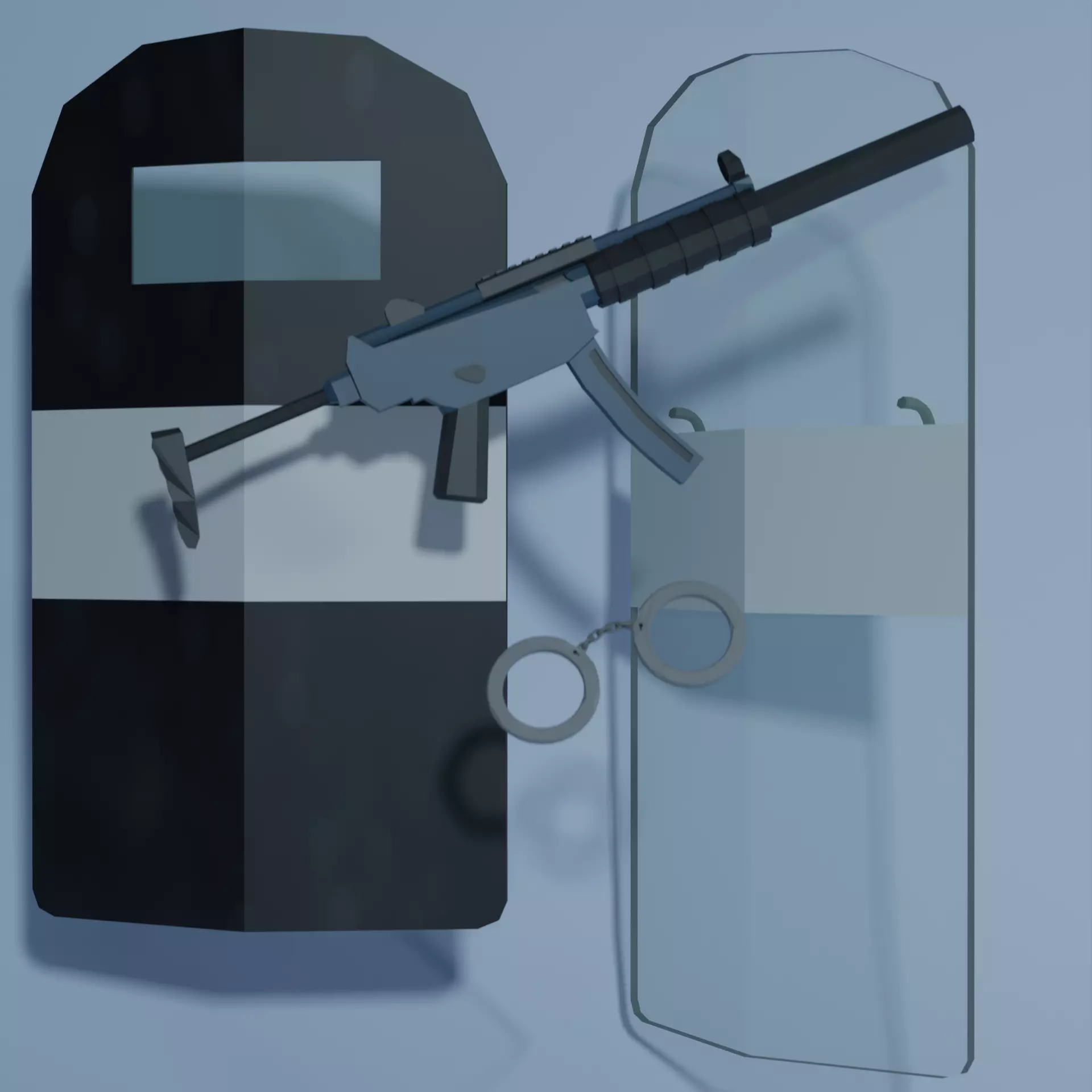 LowPoly Riot Pack Low-poly 3D model