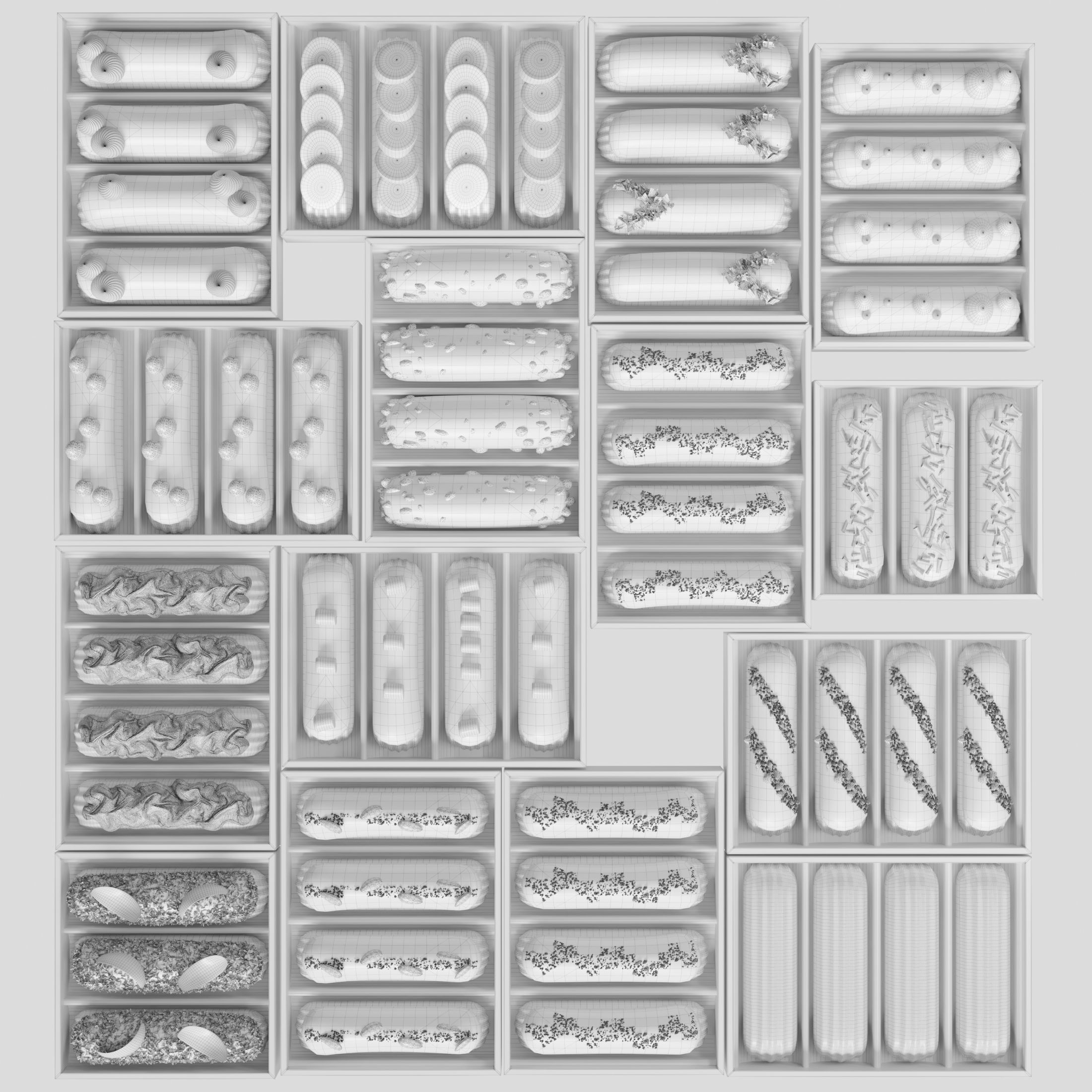 Set of eclairs 3D model_1