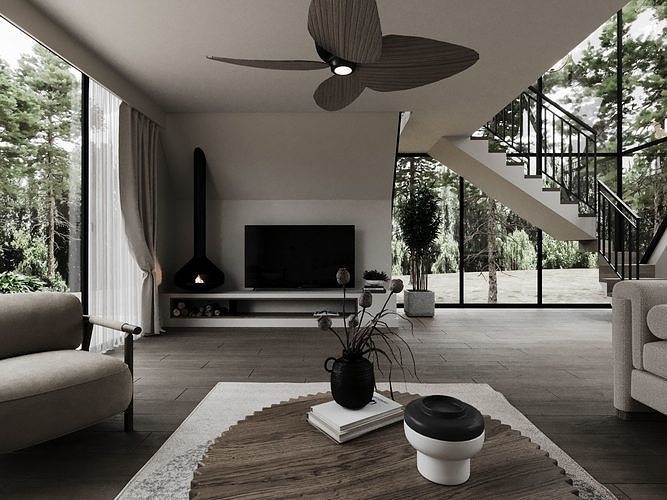 Triangle House by FGM 3D model 2