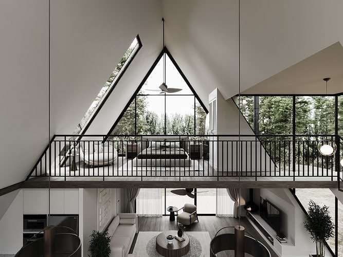 Triangle House by FGM 3D model 5