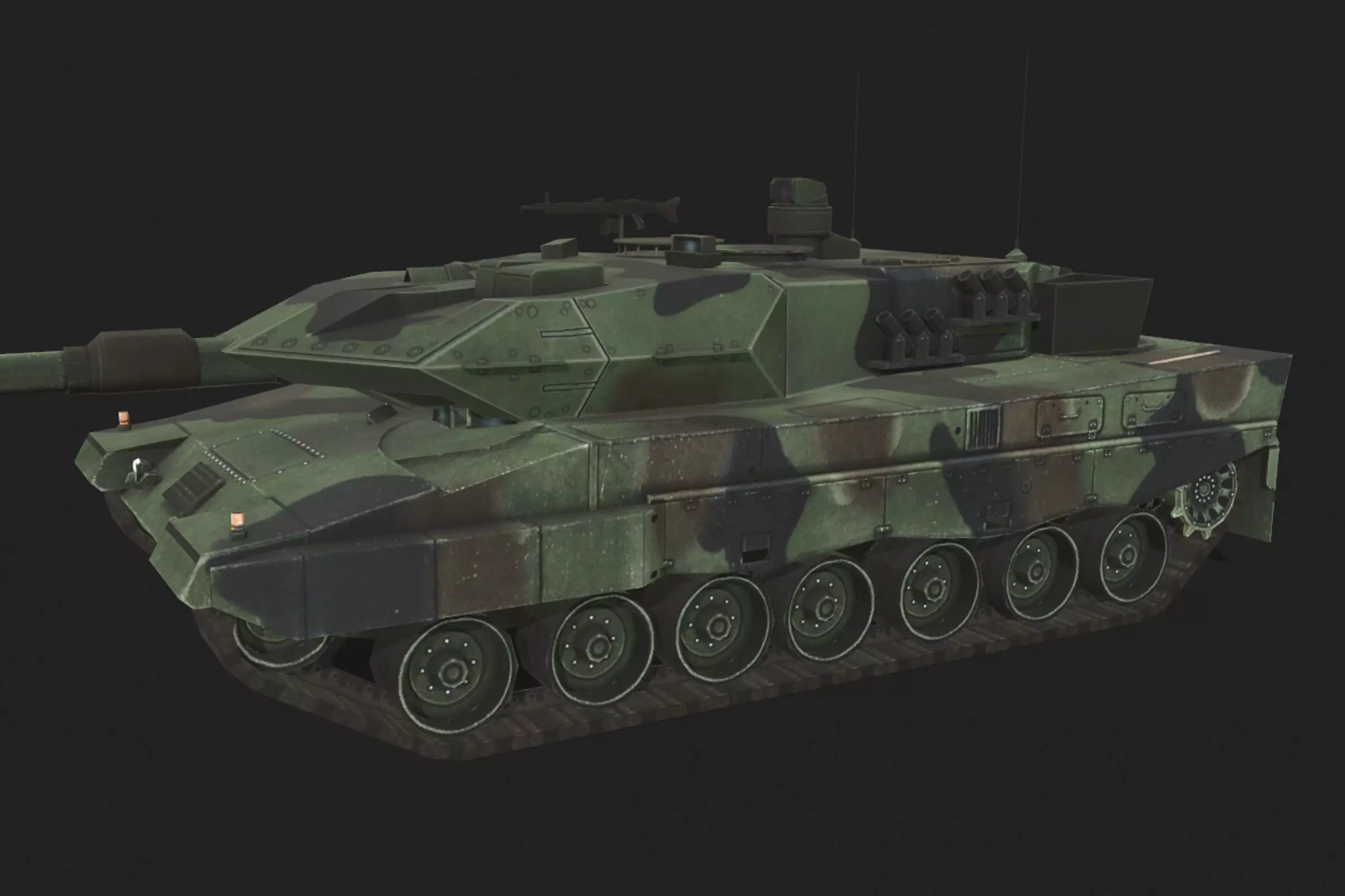 Tank Leopard 2A5 Low-poly 3D model_0