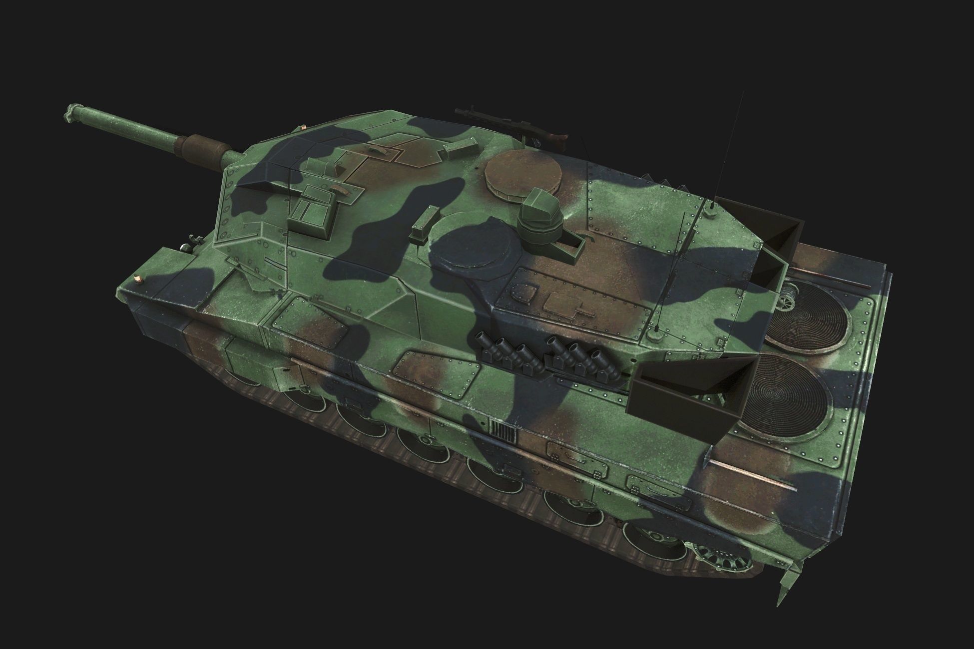 Tank Leopard 2A5 Low-poly 3D model_4