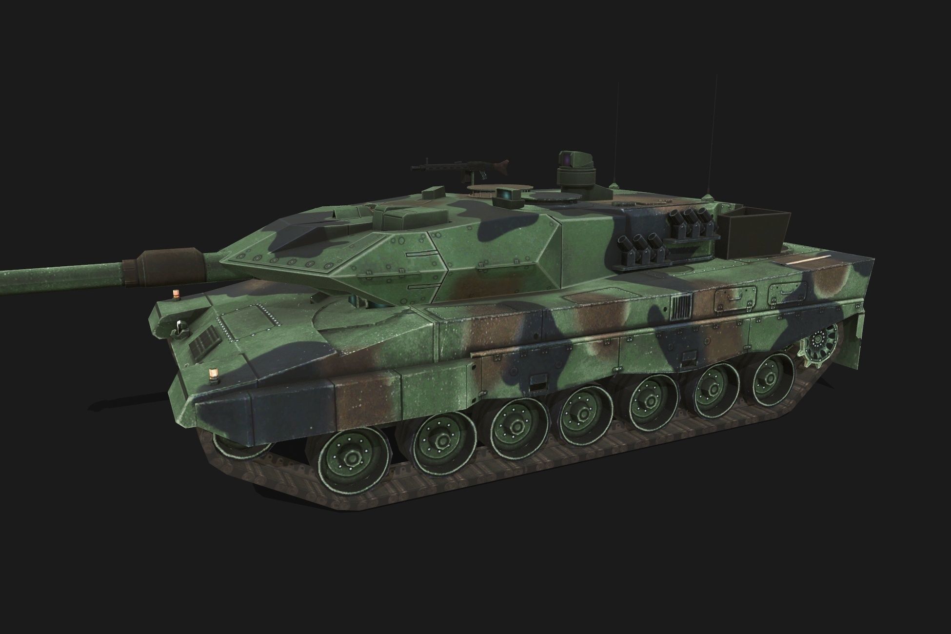Tank Leopard 2A5 Low-poly 3D model_2