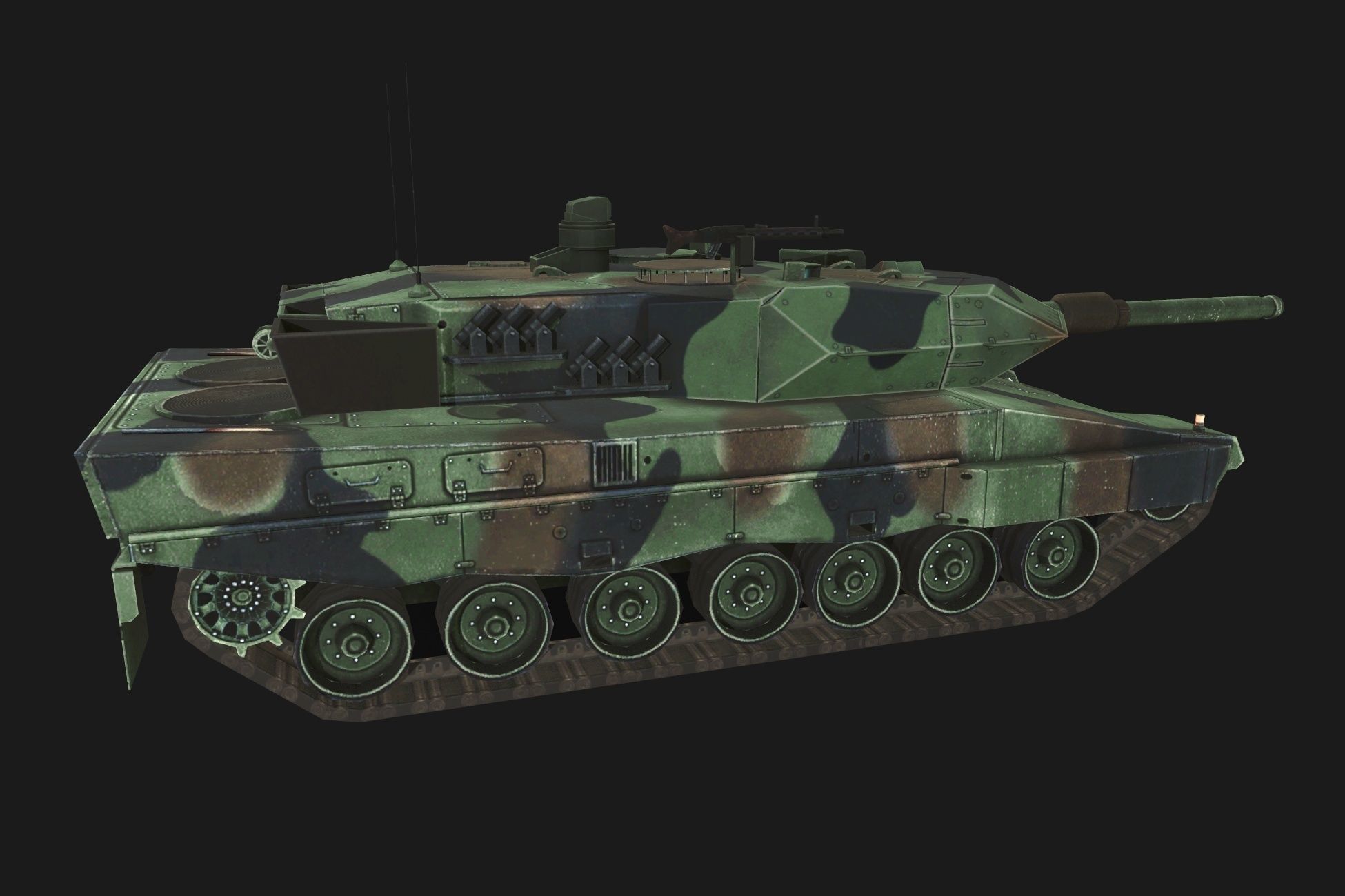 Tank Leopard 2A5 Low-poly 3D model_5