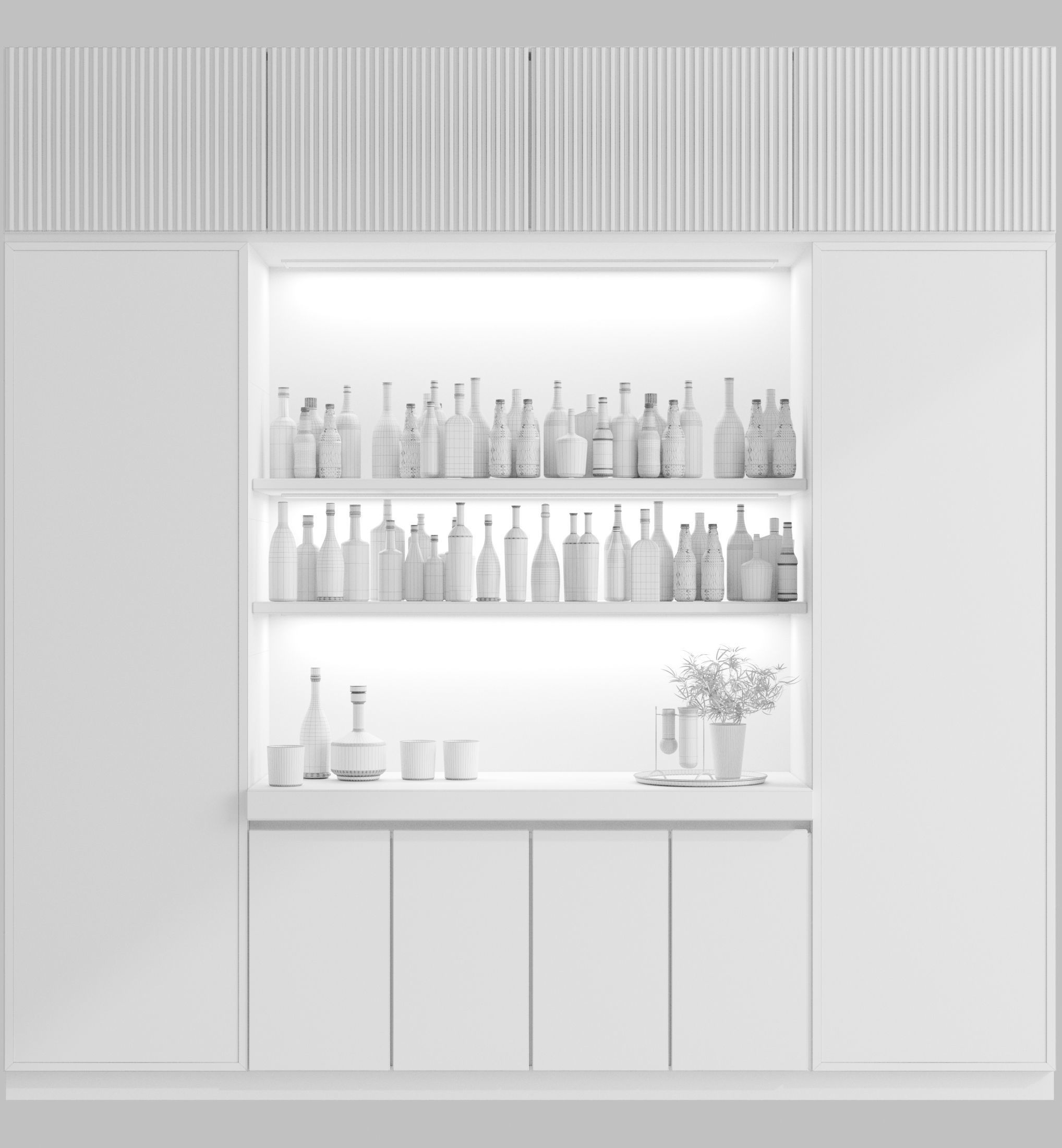 Large cabinet with alcohol 3D model_1
