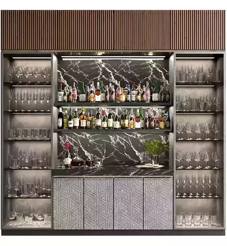 Large cabinet with alcohol