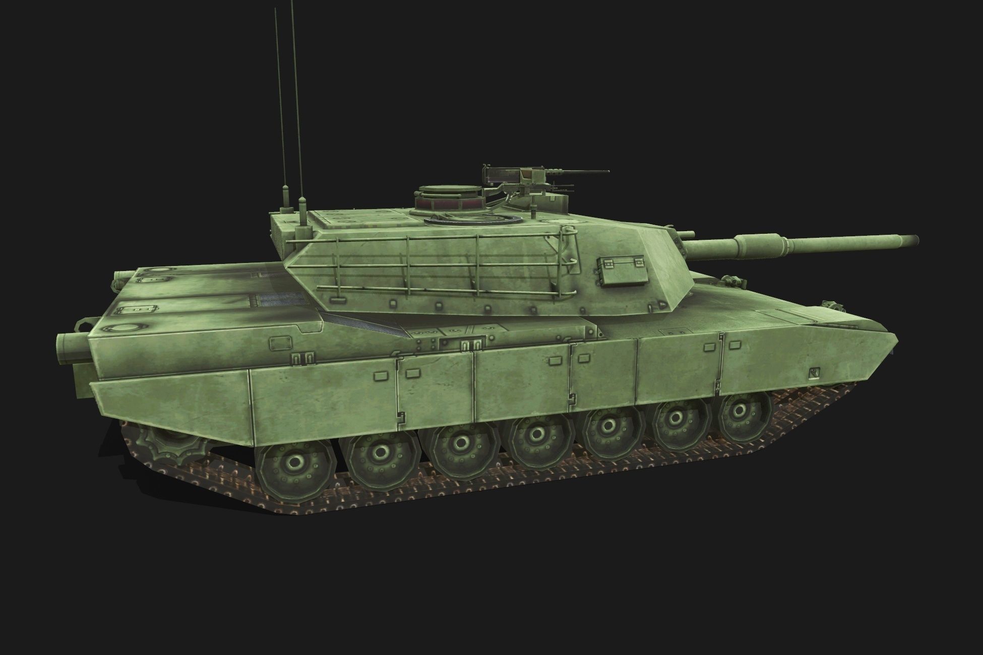 Tank M1 Abrams Low-poly 3D model_5