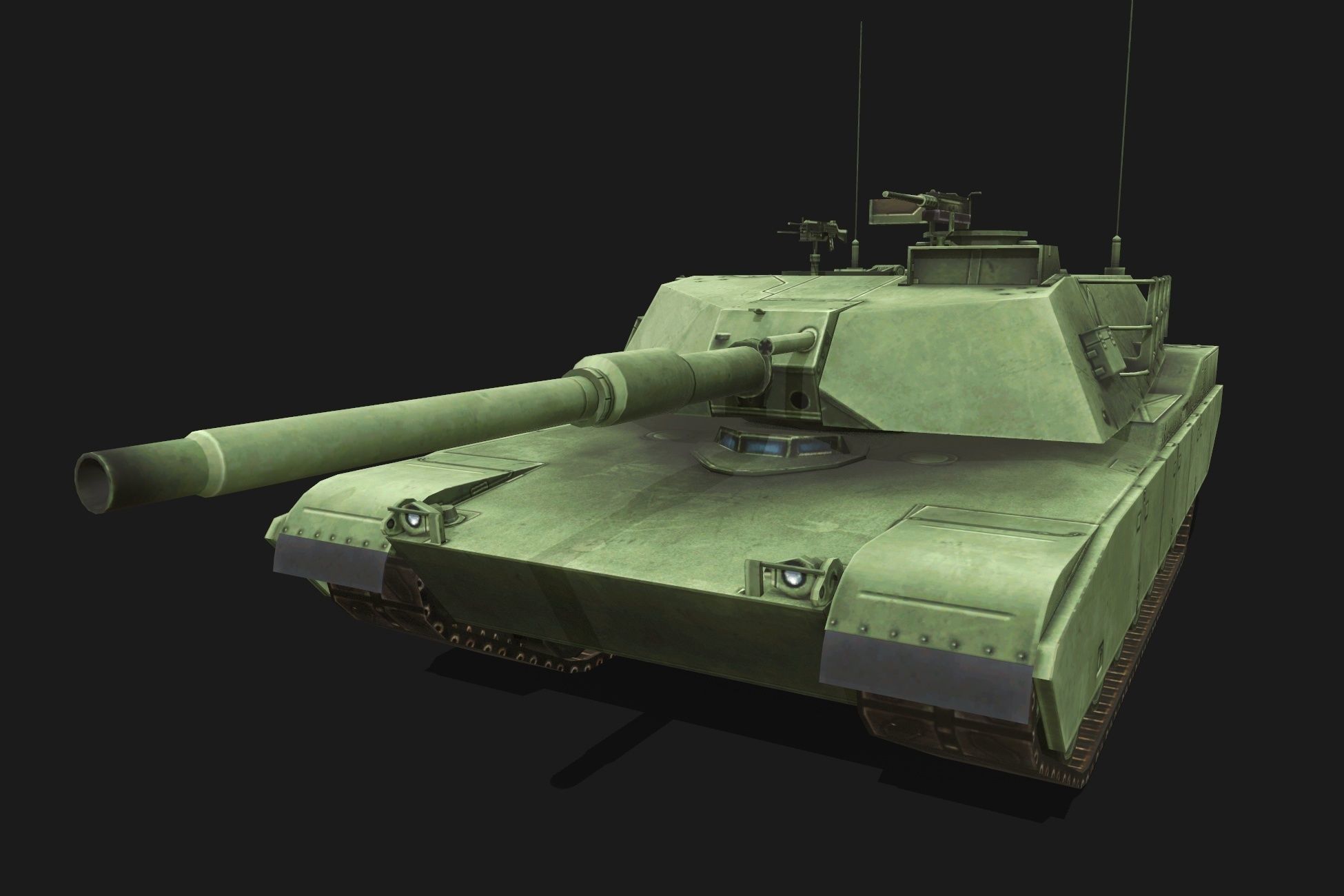 Tank M1 Abrams Low-poly 3D model_1