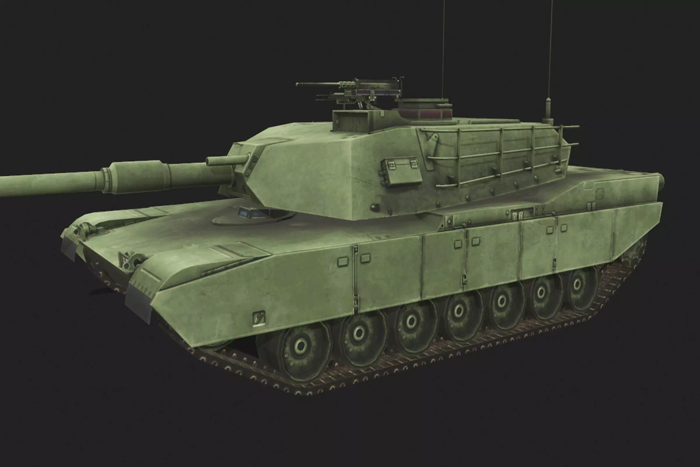 Tank M1 Abrams Low-poly 3D model_0