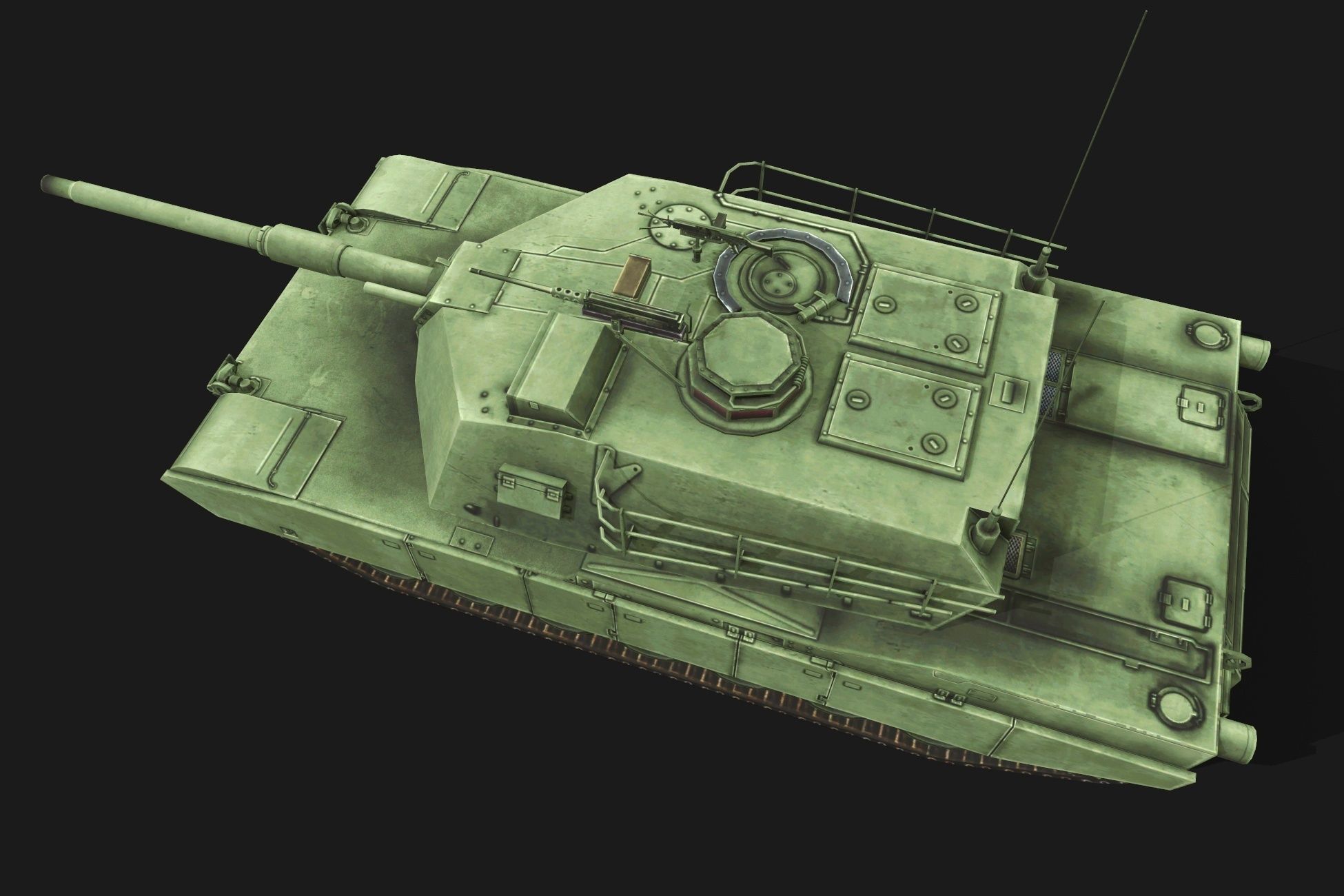 Tank M1 Abrams Low-poly 3D model_4