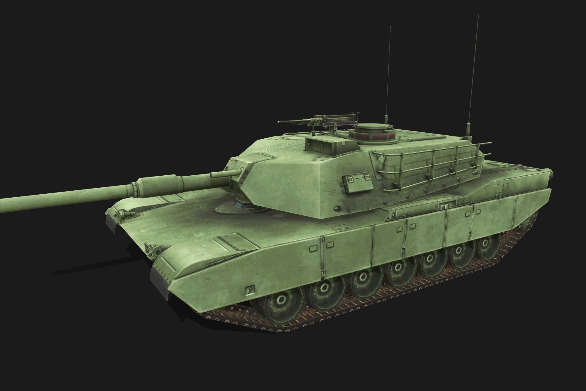 Tank M1 Abrams Low-poly 3D model_2