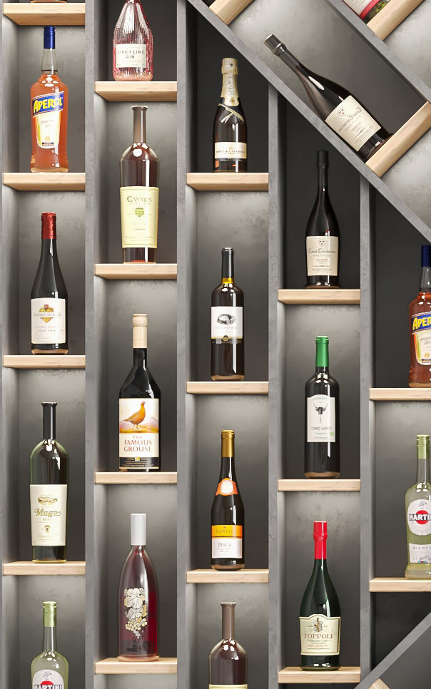 Large wine rack or display case 3D model_3