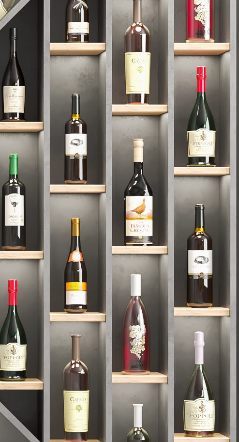 Large wine rack or display case 3D model_4