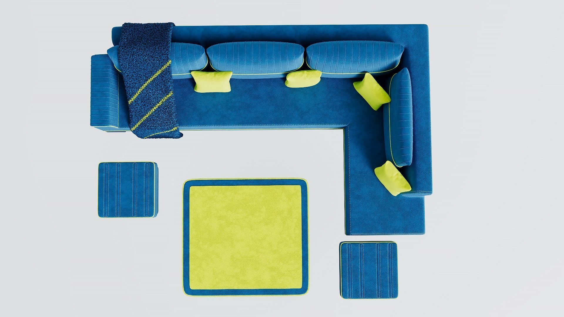 Sofa consists of a frame springs padding 3D model_4