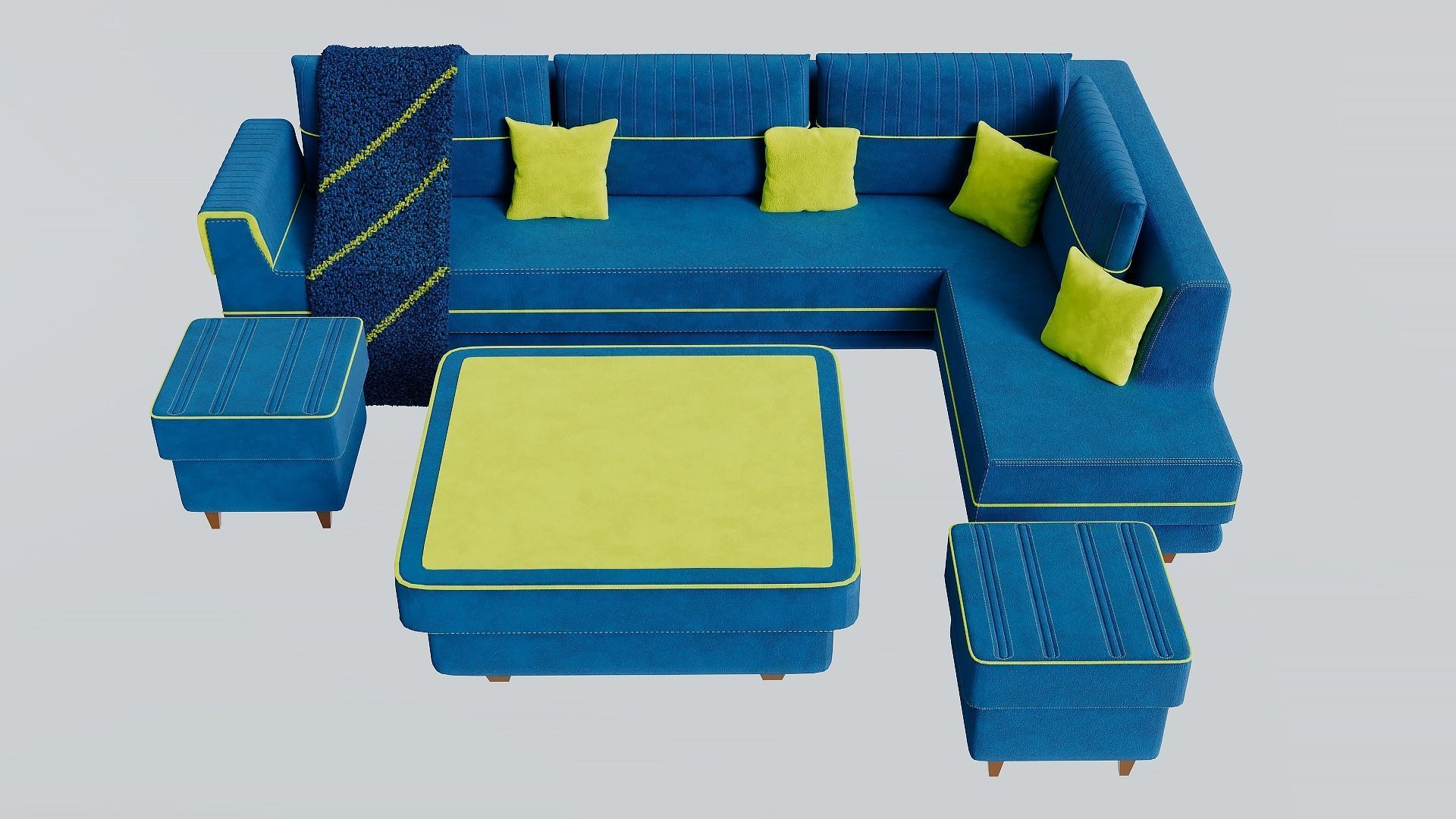 Sofa consists of a frame springs padding 3D model_2
