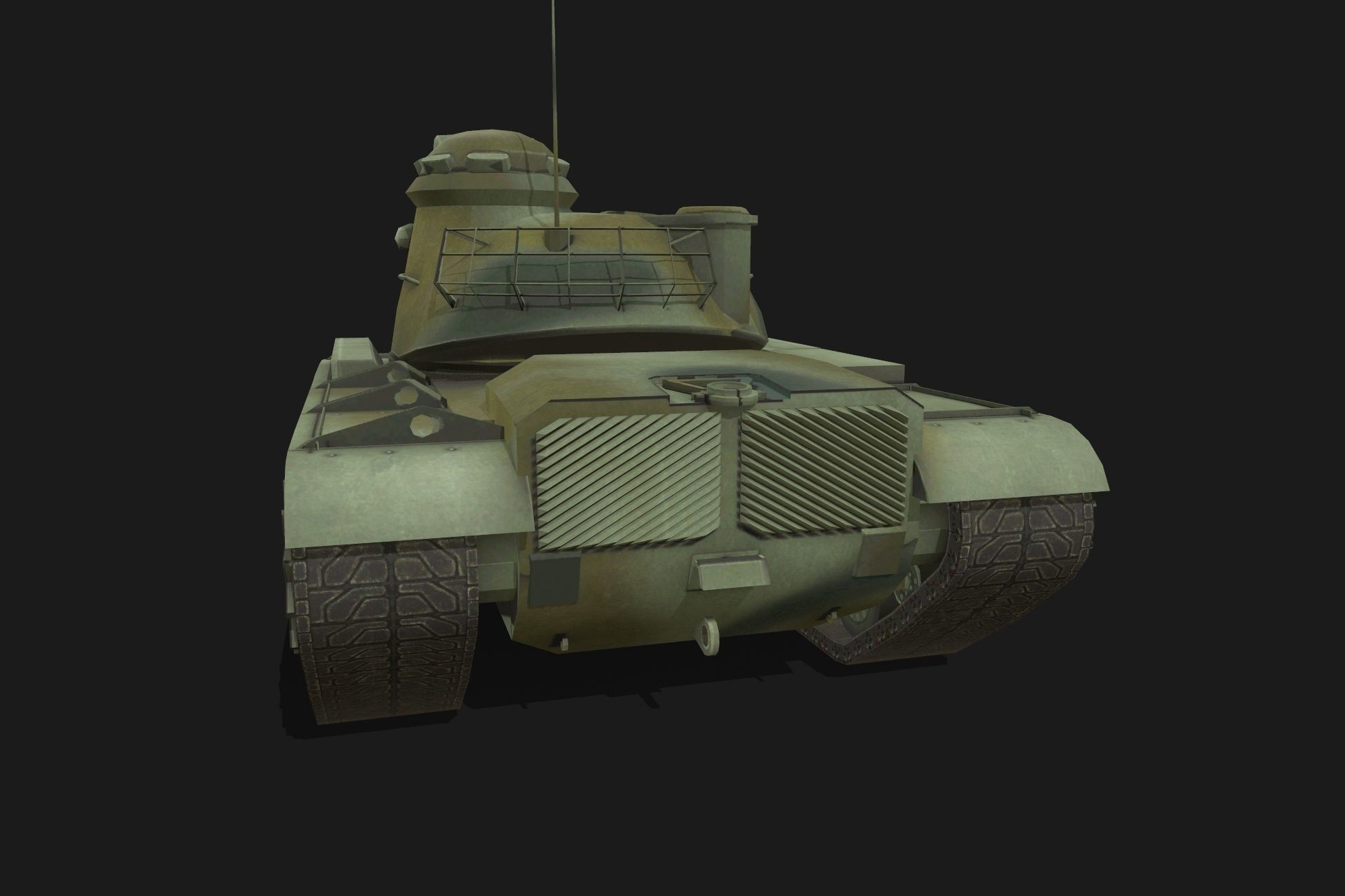 Tank M48 Patton Low-poly 3D model_6