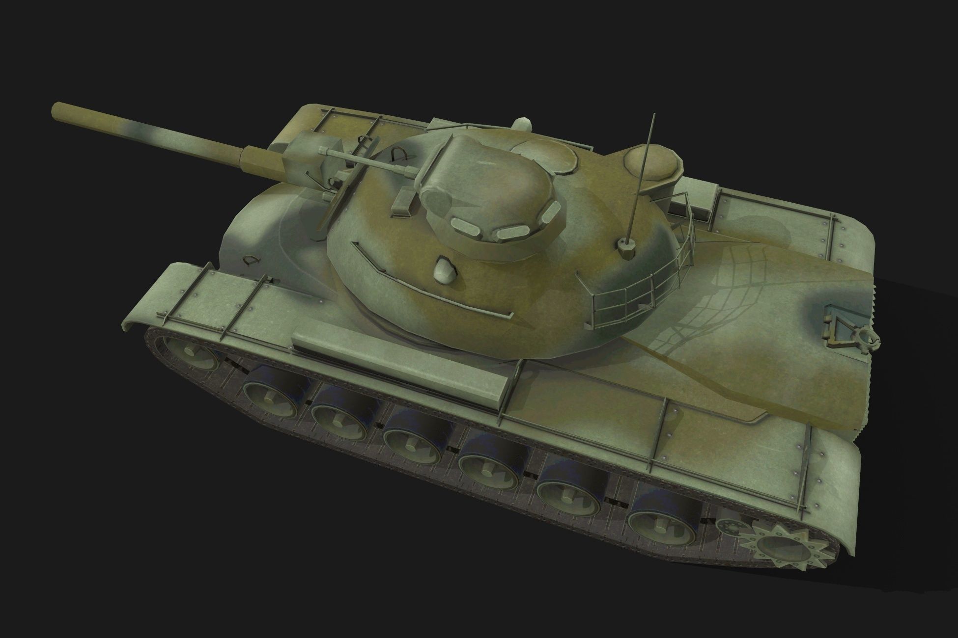 Tank M48 Patton Low-poly 3D model_4