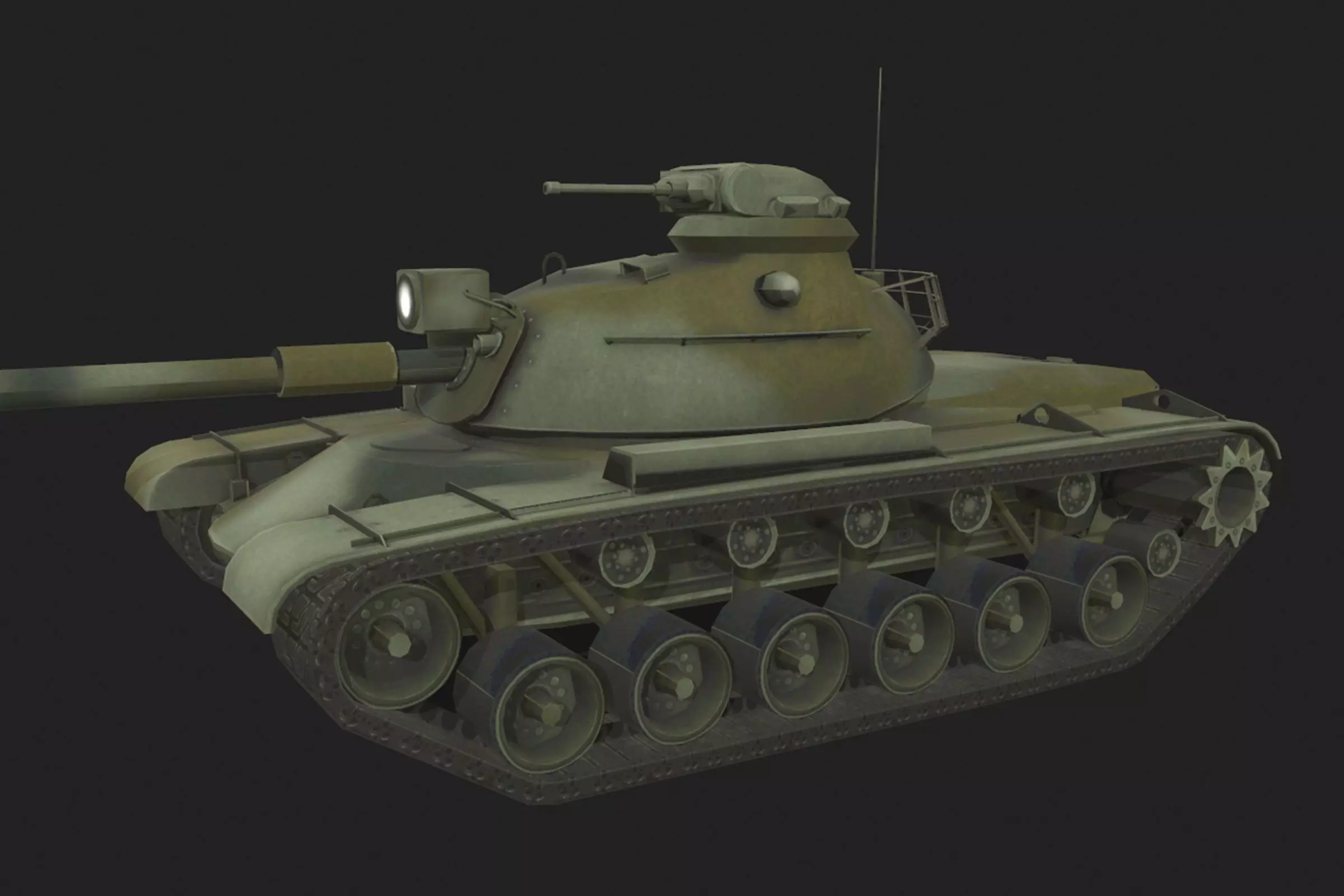 Tank M48 Patton Low-poly 3D model_0
