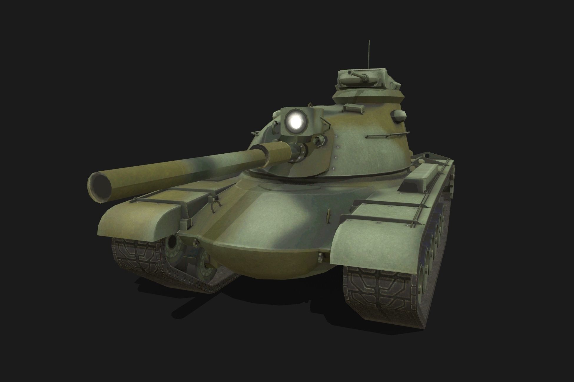 Tank M48 Patton Low-poly 3D model_1