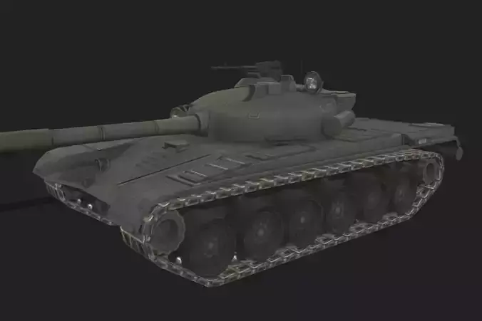 Tank T-72 Low-poly 3D model