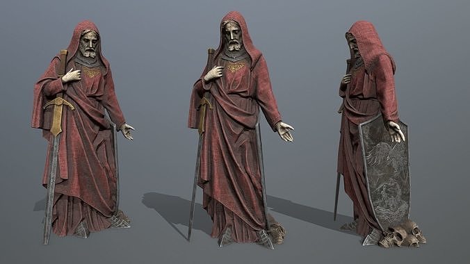 Man Statue 3 Low-poly 3D model