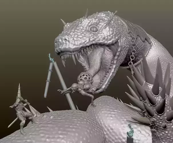 Blasphemous - Sierpes Boss Battle Diorama 3D print model
