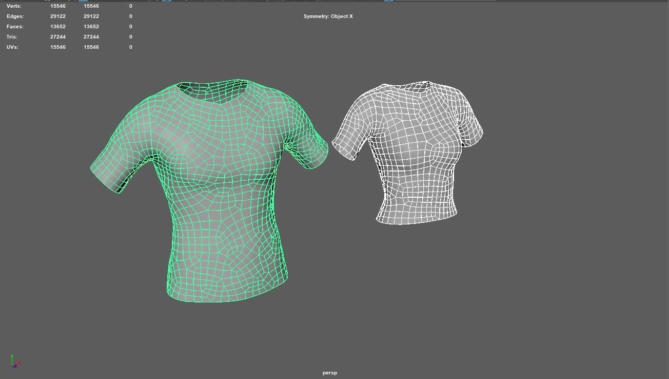 T-shirt Low-poly 3D model_9