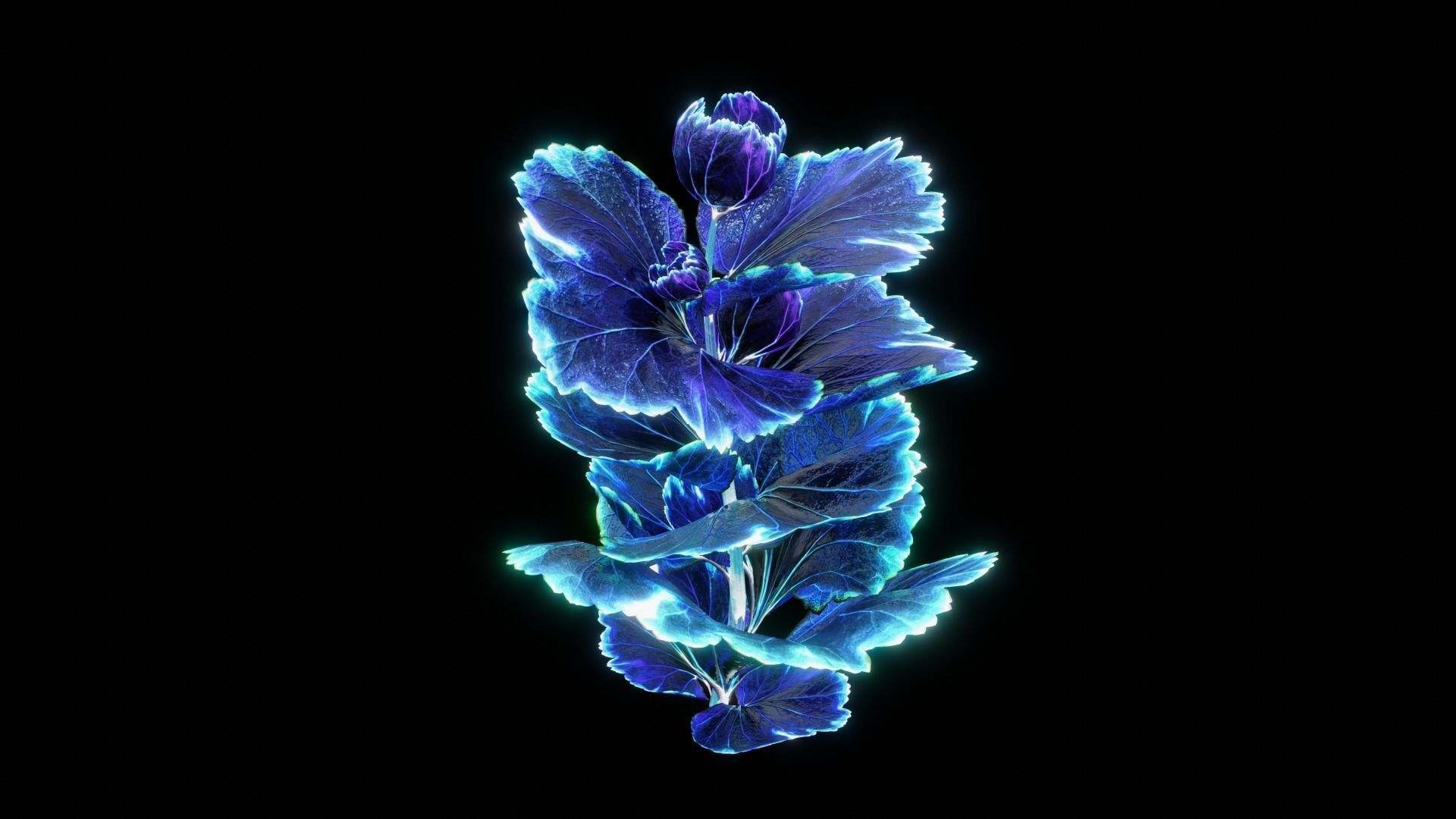 Alien Clover Plant Low-poly 3D model_6