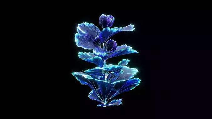 Alien Clover Plant Low-poly 3D model
