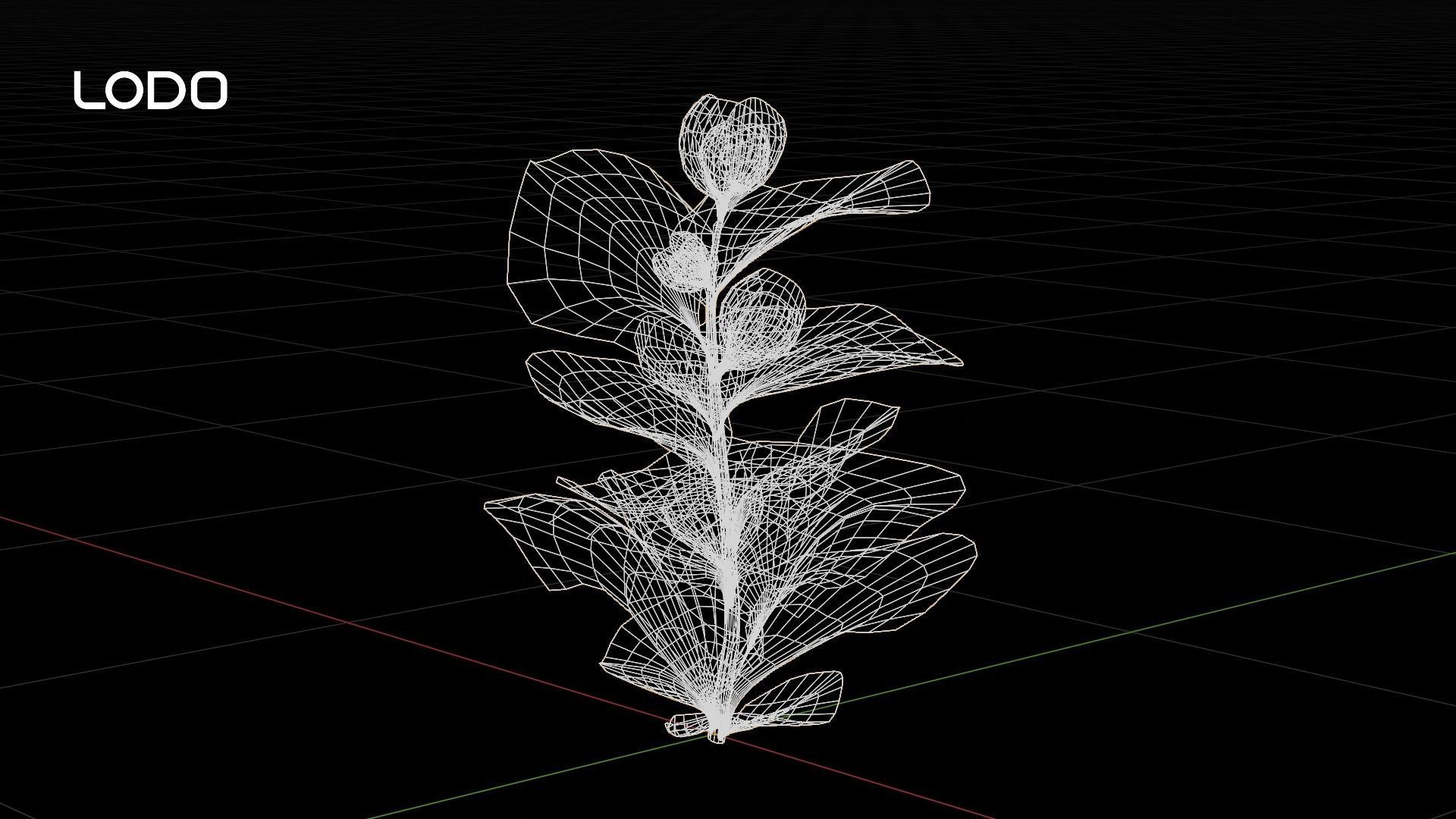 Alien Clover Plant Low-poly 3D model_8