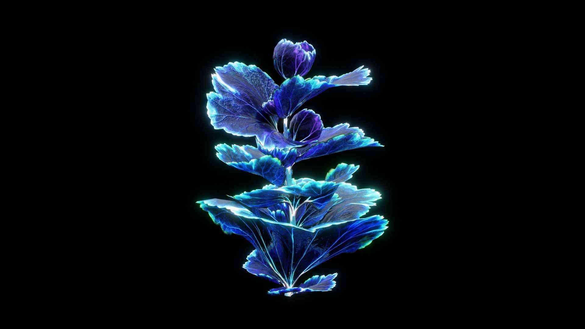 Alien Clover Plant Low-poly 3D model_15