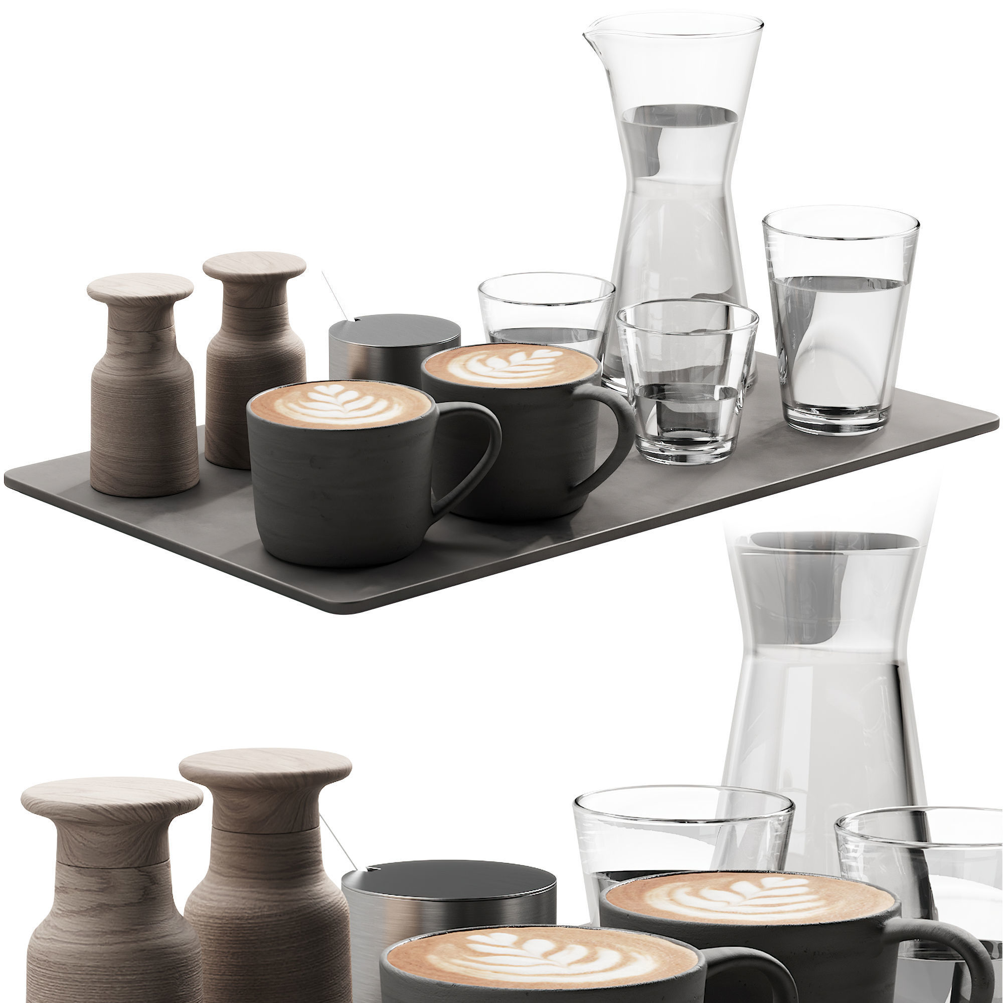 134 eat and drinks decor set 04 coffee and water 04 3D model_3