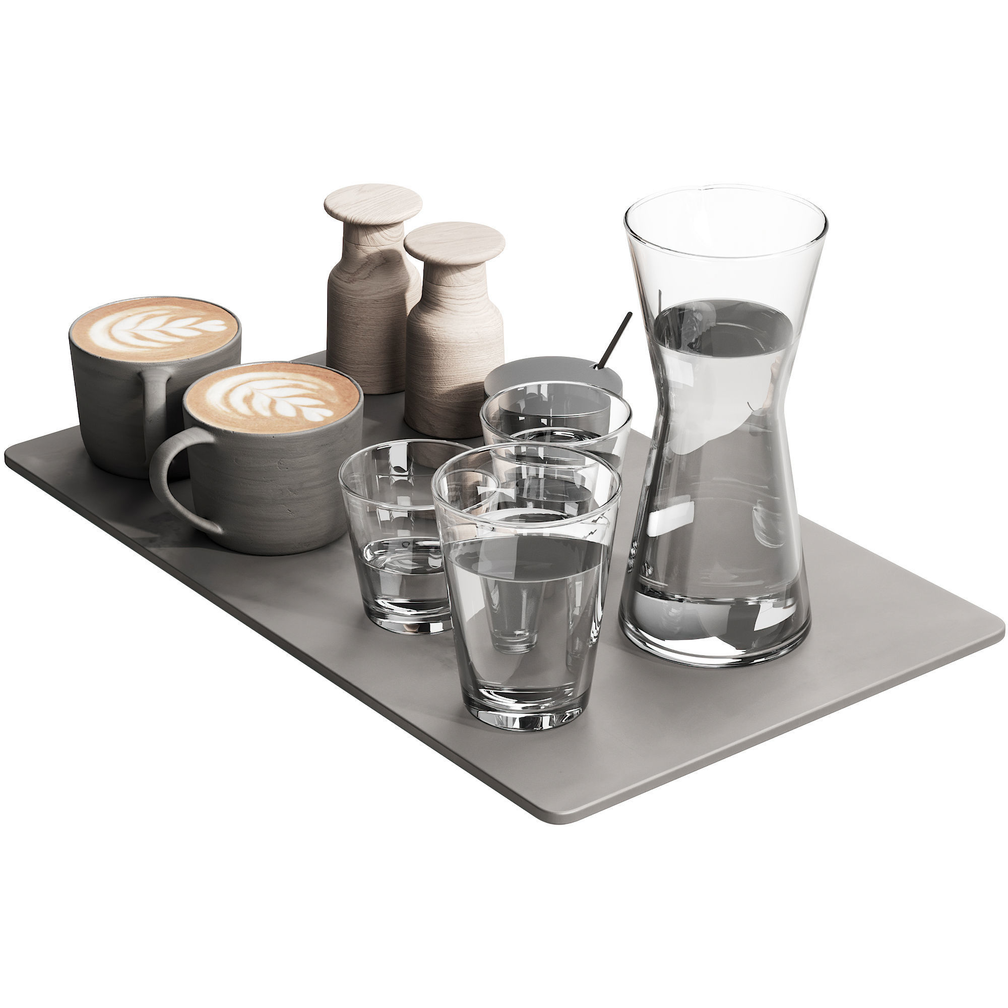 134 eat and drinks decor set 04 coffee and water 04 3D model_6