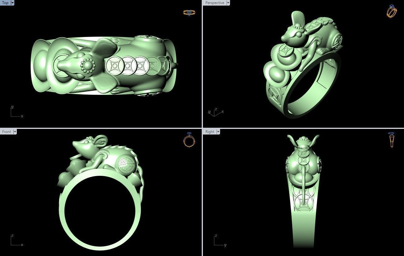 Mouse Rings - N1009 3D print model_10